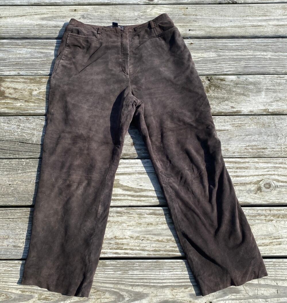 Vintage Harold's Suede Leather Pants Quiet Luxury - Brown - Size 8
